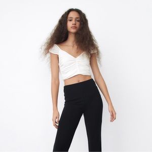 Zara white draped top size small